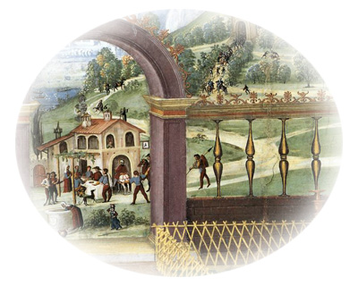 PINTURICCHIO, Detail from:  The Annunciation , 1501, Fresco at Collegiata di Santa Maria Maggiore, Spello