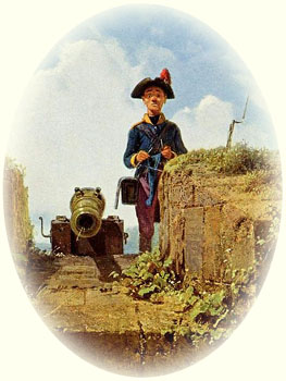 Carl SPITZWEG, Der strickende Vorposten, um 1860, Museum Georg Sch&auml;fer, Schweinfurt